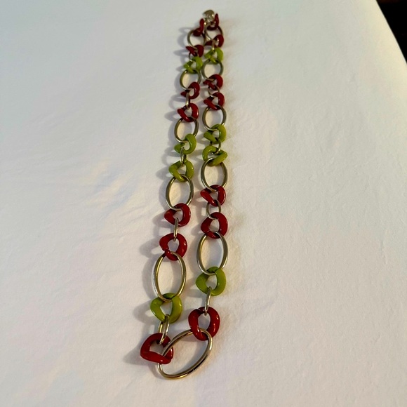 Betsey Johnson Vintage Green and Brown Chunky Necklace - Picture 3 of 4